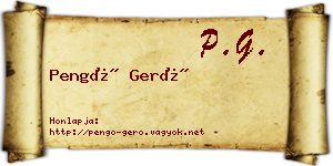 Pengő Gerő névjegykártya